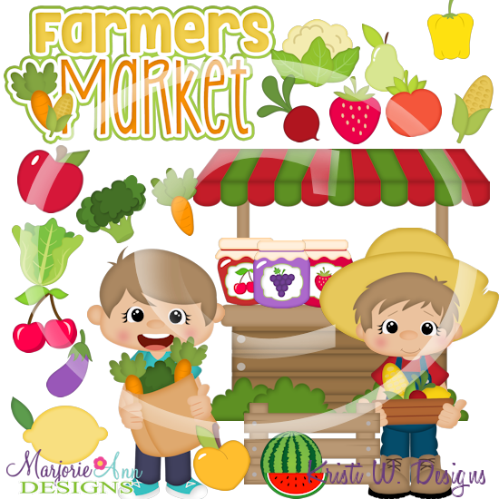 Farmer's Market-Boys SVG Cutting Files/Paper Piecing +Clipart - Click Image to Close